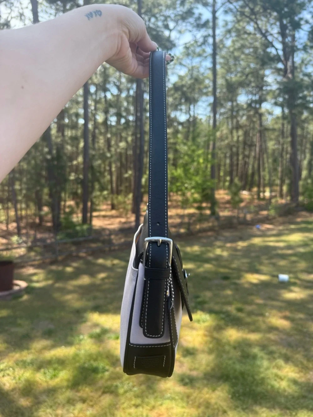 Coach Two-Tone Shoulder Bag in Black and Pink - Picture 2 of 7